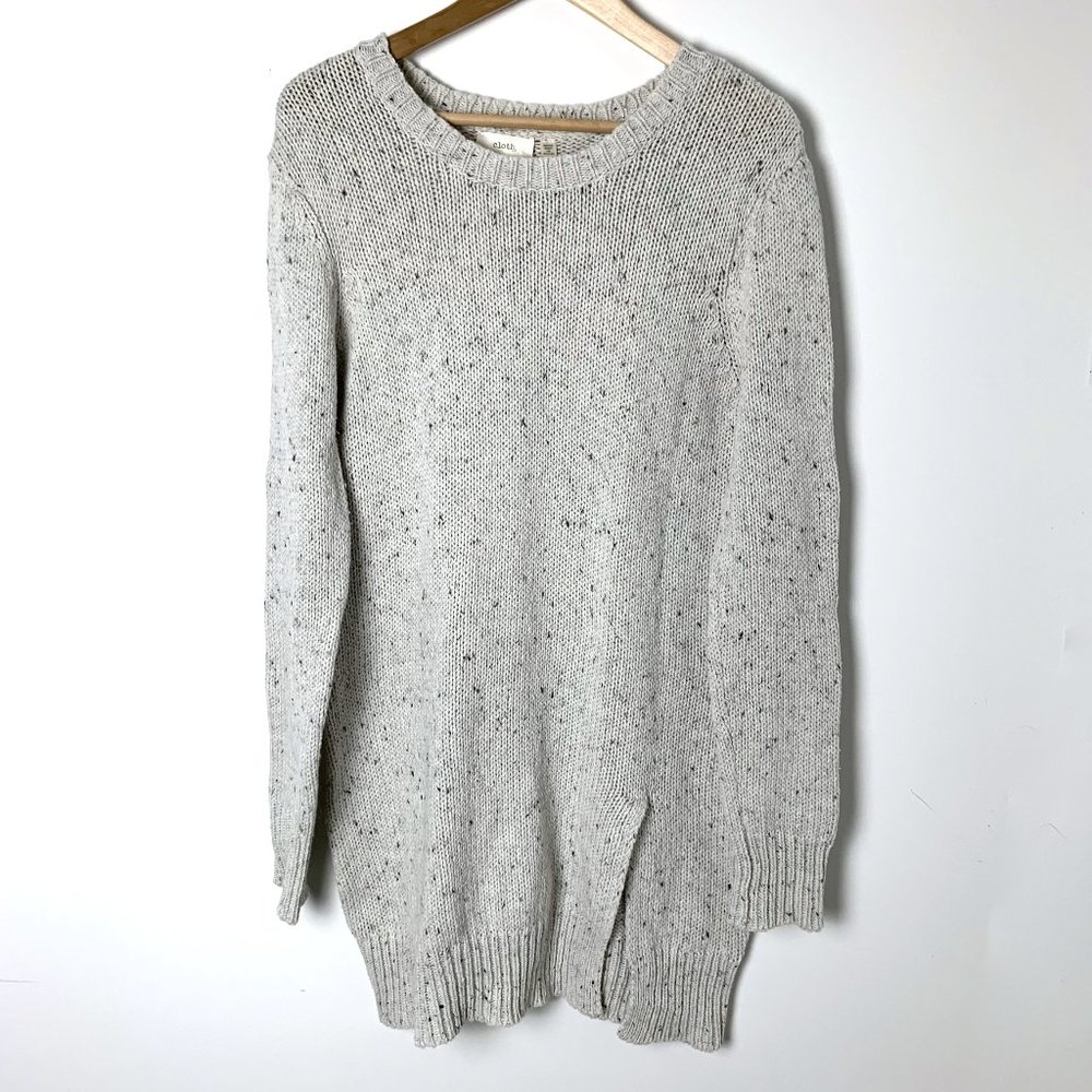 cloth. White Speckled Knit Sweater Dress
